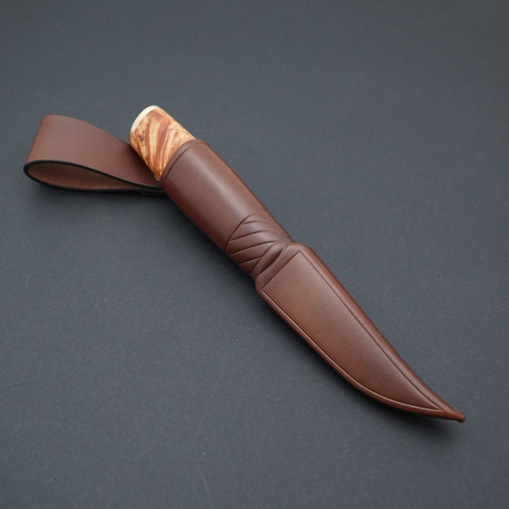 Puukko, Magnacut, stabilized X-cut curly birch