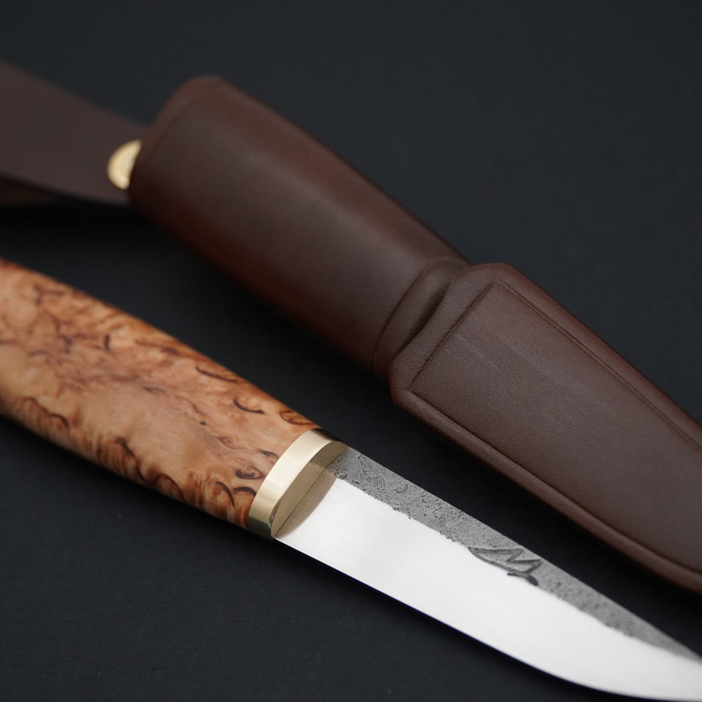 Puukko, stabilized curly birch