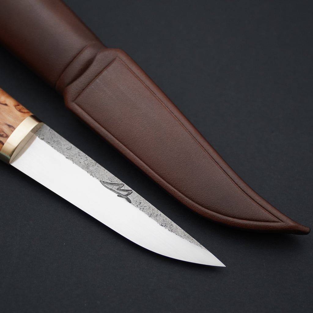 Puukko, stabilized curly birch