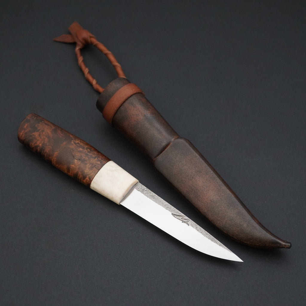 Puukko, hirvensarvi/visakoivu