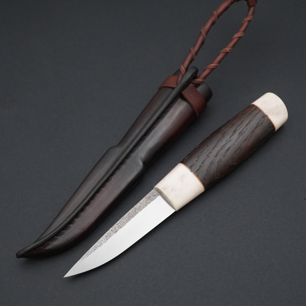 Puukko, hirvensarvi/savutammi