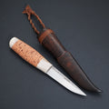 Puukko, moose antler/ birch bark